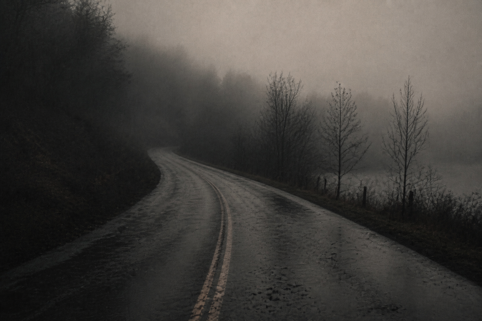 An empty road continuing into the distance